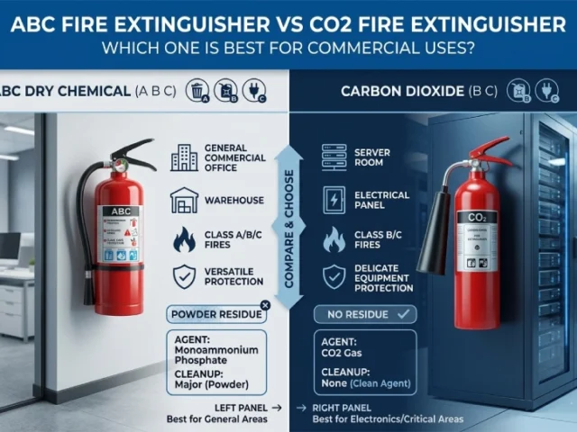 ABC fire extinguisher Vs CO2 Fire Extinguishers - Which One is Best for Commercial Uses?