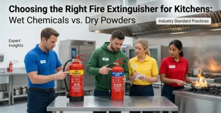 Choosing the Right Fire Extinguisher for Kitchens: Wet Chemicals vs. Dry Powders