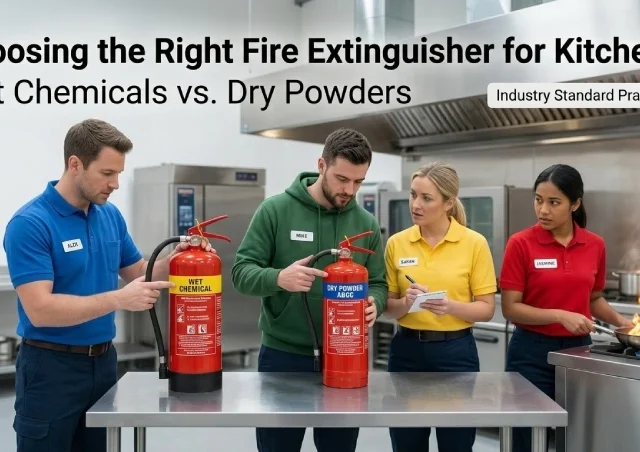 Choosing the Right Fire Extinguisher for Kitchens: Wet Chemicals vs. Dry Powders